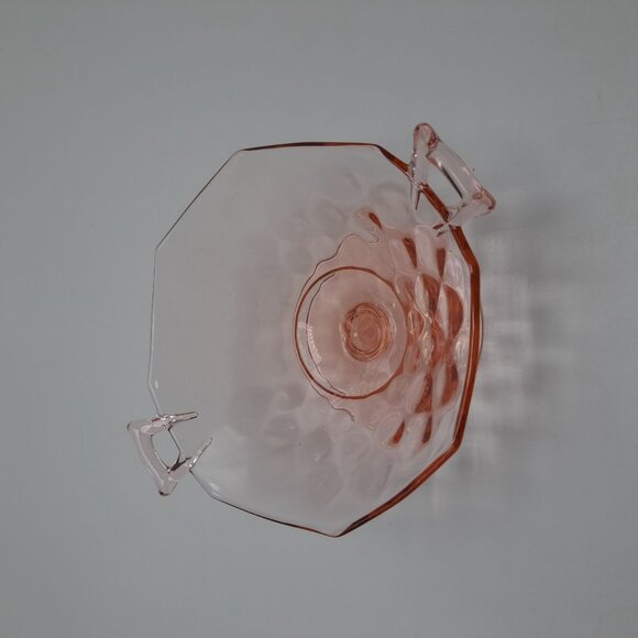 Heisey Yeoman Pink Footed Mayonnaise Bowl Diamond Optic - Picture 5 of 11